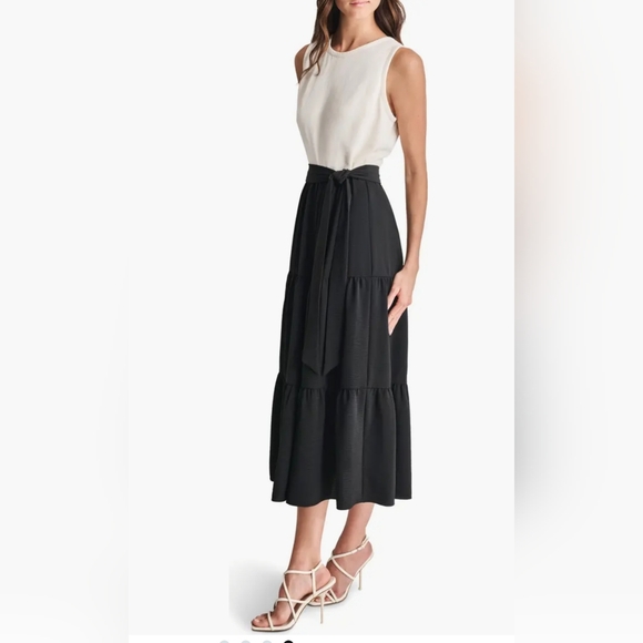Dkny Dresses & Skirts - DKNY Colorblock Tiered Midi Dress, Size S